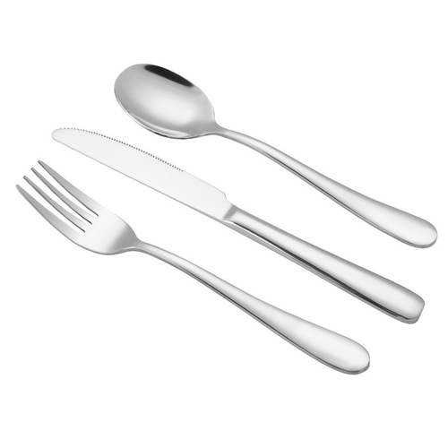 Stainless steel knife, fork, and spoon set, thick tableware set, hotel Western-style diningware, steak knife, fork, round spoon, dinner fork