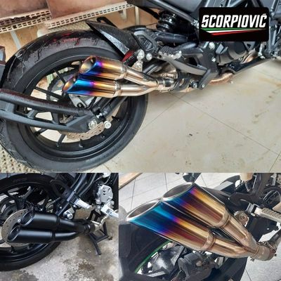 modification K19 thunder double out | Motorcycle exhaust pipe