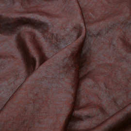 油亮龟裂纹红云纱真丝电力纺布料 非遗红莨蚕丝服装设计面料小众