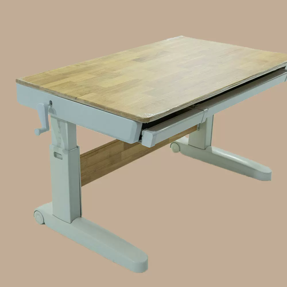 【爱童厂家直发】原木橡胶木实木儿童学习桌可升降多功能平板桌