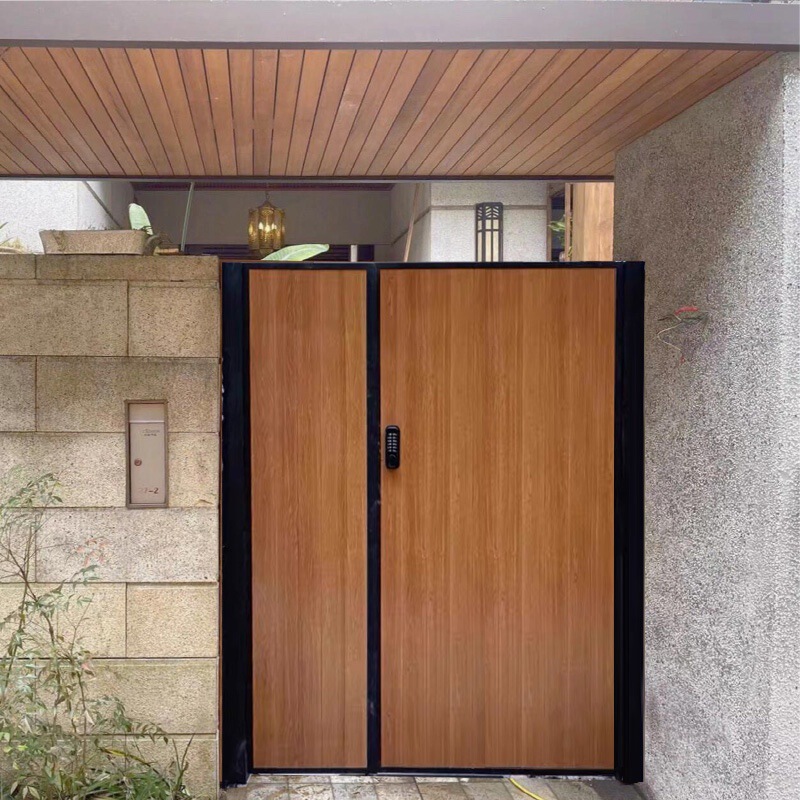 Aluminum Alloy Courtyard Door, Outdoor Garden Door, Stainless Steel Villa Door, Iron Art Plastic Wood Bed and Breakfast Style Wooden Door, Customized