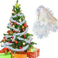 国境を越えて爆発したクリスマス墨緑毛条七彩36個蝶節花飾り毛条花彩5M