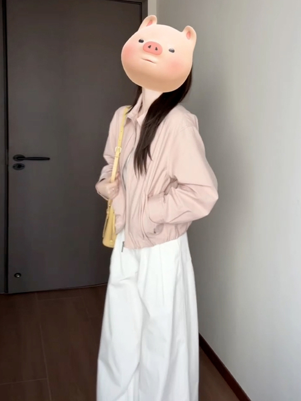 2025新款小个子香风粉色夹克外套初秋季女装感棒球服短款上衣|undefined
