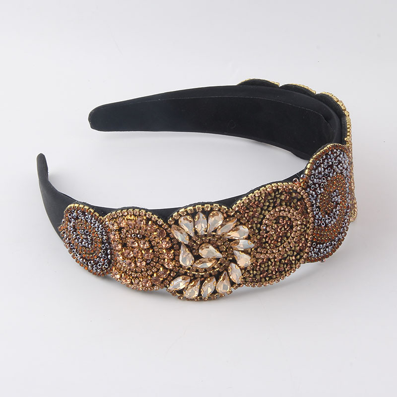 New Fashion European And American Style Baroque Round Cake Full Diamond Geometric Headband Gift For Ladies Personality Dance Highlight Headdress display picture 6