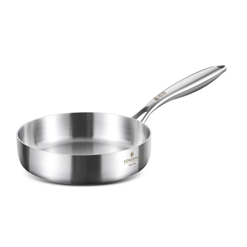 Mini sartén pequeña sartén antiadherente hogar 316 sartén de acero inoxidable sin recubrimiento huevo frito filete sartén pequeña