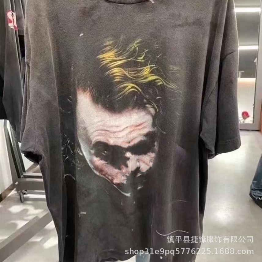 クロスボーダーの新型欧米のファッションブランドのレトロな水洗いは古い落書きをします。