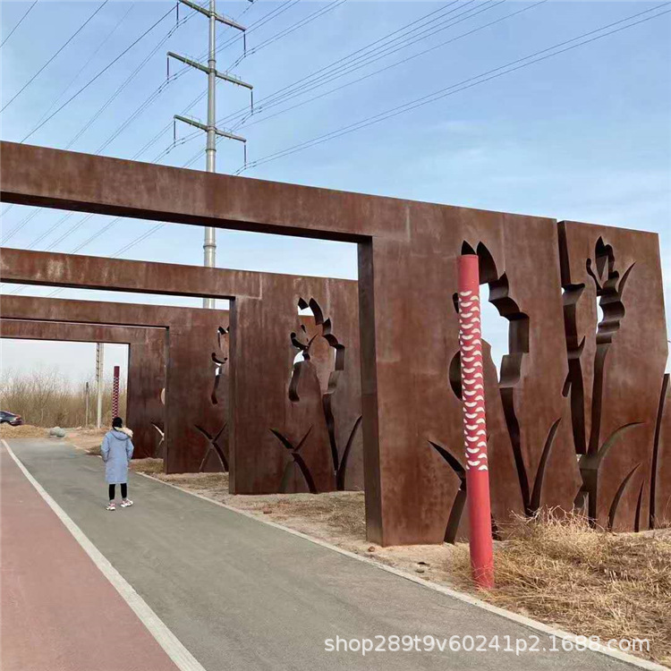 耐候钢板激光镂空雕刻耐候钢板做锈造型SPA-H考登钢生锈剂现货