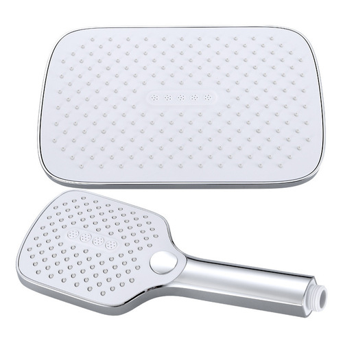 Cross-border Internet celebrity white top spray set Yijian water-stop supercharged shower hand spray household bath shower head shower head