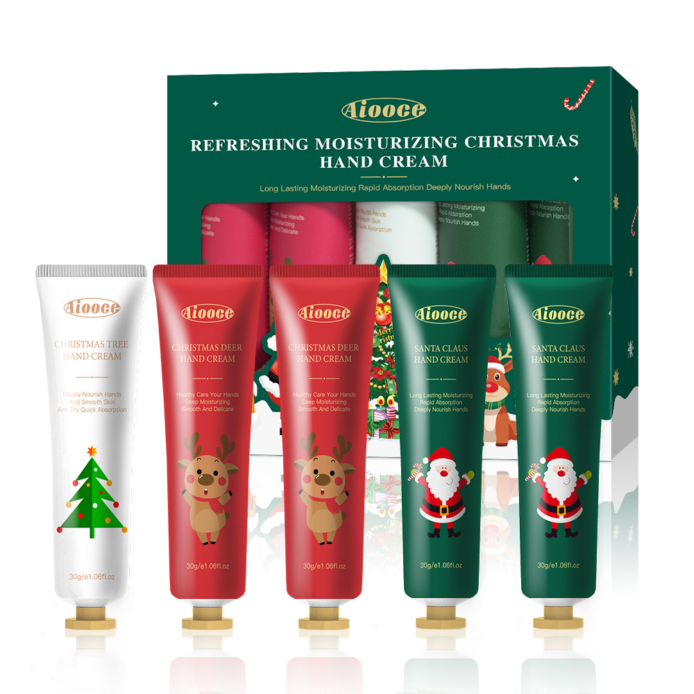 Aiooce Christmas Hand Cream Kit Box 5 Pack 150ml Hidratante Hand Skin Care Transfronterizo