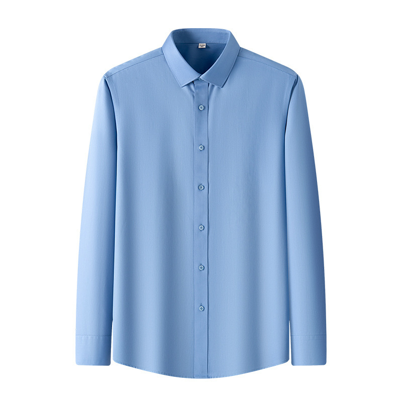 Promotional No-Iron Dp Ready-To-Wear No-Iron Men's White Shirt Men's Anti-Wrinkle Easy-Care Long-Sleeved Shirt Spring & Fall Pure Color Cotton