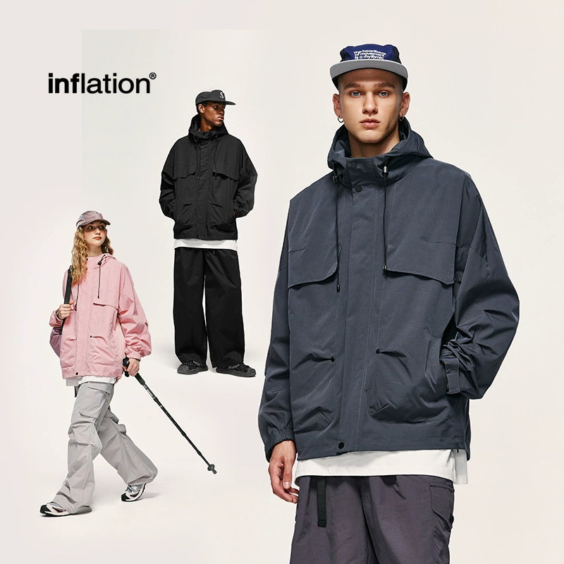INF мужская одежда | Ветрозащитная функциональная куртка с высоким воротником для активного отдыха, сезон весна 2025, на молнии