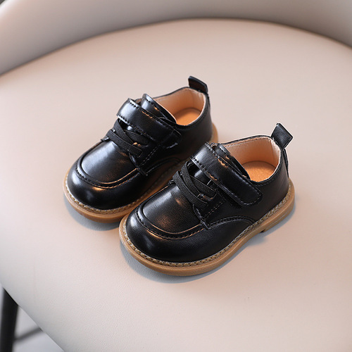 Children's shoes 2024 spring and autumn new casual baby boy toddler shoes soft and comfortable large leather shoes handsome children's small leather shoes