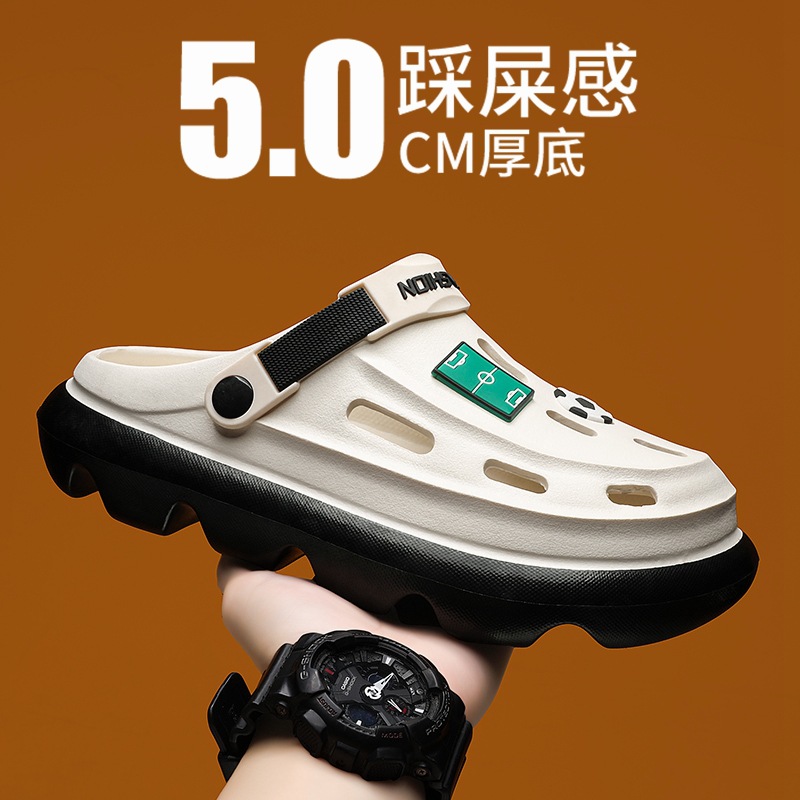 Zapatos con agujeros Sandalias de oficina de ocio de verano para hombres, deportes de conducción para hombres, zapatos de playa de playa resistentes al desgaste