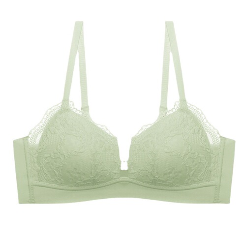 Lace underwear for women, ultra-thin, large breasts, small, push-up, side breasts, no steel ring, large size bra, breast reduction, slimming, summer