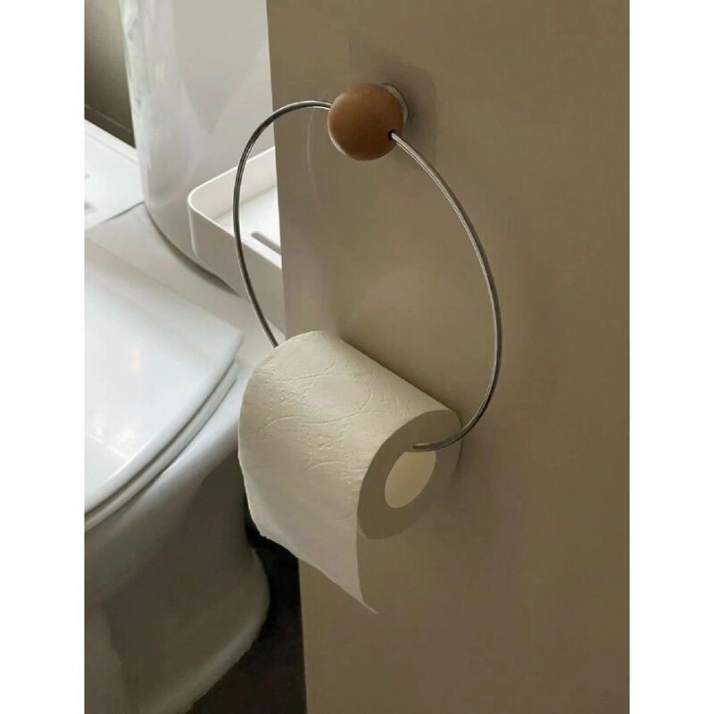 Simple Roll Paper Towel Holder High-value Light Luxury Decorative Towel Ring Creative Paper Towel Holder Wall Hanging Punch-free