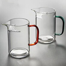 彩色把手尖嘴带月牙过滤公道杯家用办公待客功夫茶具茶海公道杯