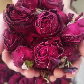 云南墨红玫瑰冻干花茶原朵大朵美容养颜可食用红玫瑰花茶批发花果