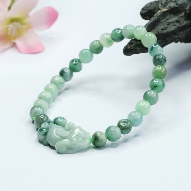 Браслет из натурального нефрита класса А Гуань Ю с Пи Сю и плавающими цветами, оптовая продажа напрямую с фабрики и дропшиппинг S2081106