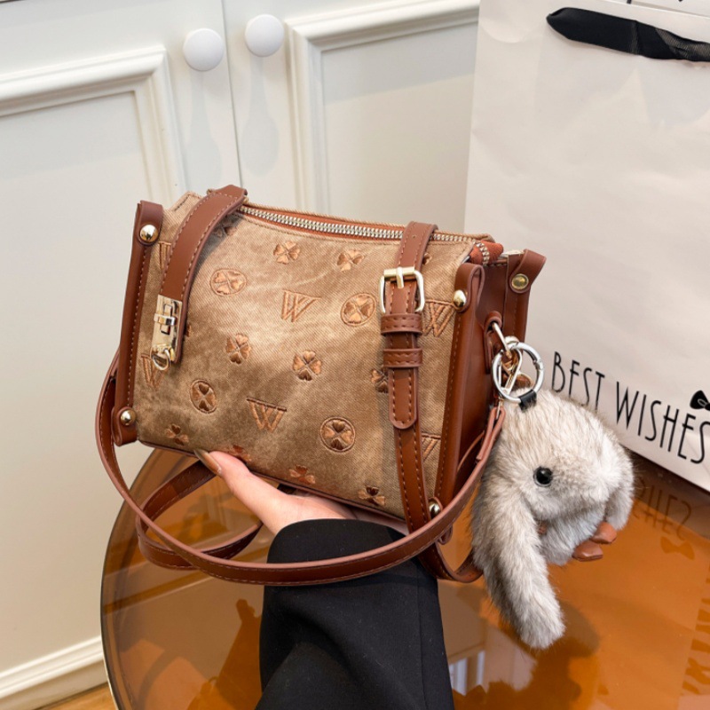 Women's Box Handbag Versatile Retro Single Shoulder Crossbody_voghion.com