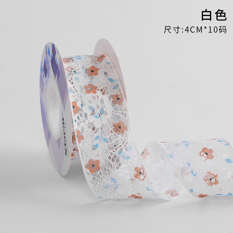 Cinta floral al por mayor 4cm borde dorado colorido ramo arco onda hilo llano cinta flor material de embalaje