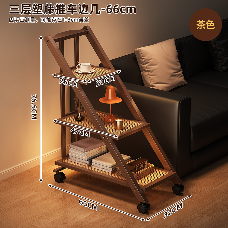 Estante de almacenamiento piso carro móvil de múltiples capas de almacenamiento en rack moderno minimalista dormitorio hogar cama rack sofá mesa auxiliar