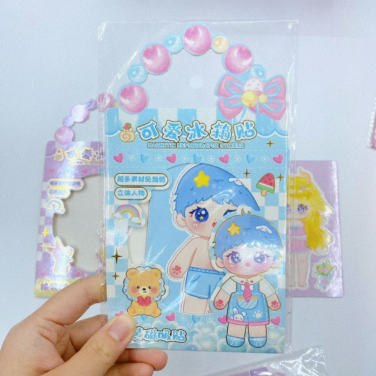 Princesas de succión magnética pegatinas de cambio de ropa pegatinas de refrigerador dibujos animados lindos escenas de libro tranquilo pegatinas hechas a mano DIY pegatinas de travestido para chicas jugar image 4