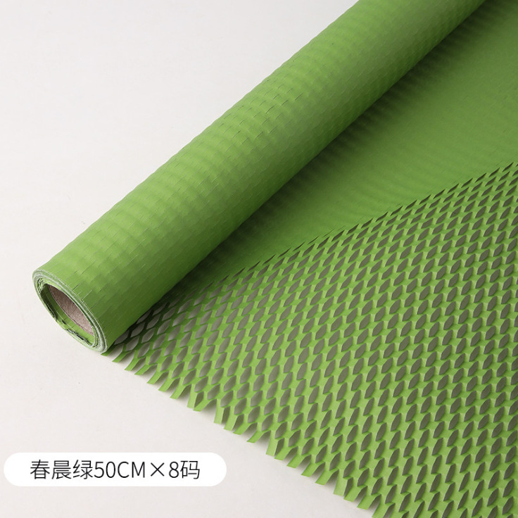 Papel de regalo de nido de abeja, papel de regalo acolchado con rejilla colorida, papel kraft de nido de abeja, venta al por mayor.