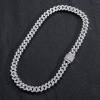 Zirconium, chain for key bag , necklace hip-hop style, European style, 12mm, 18 carat