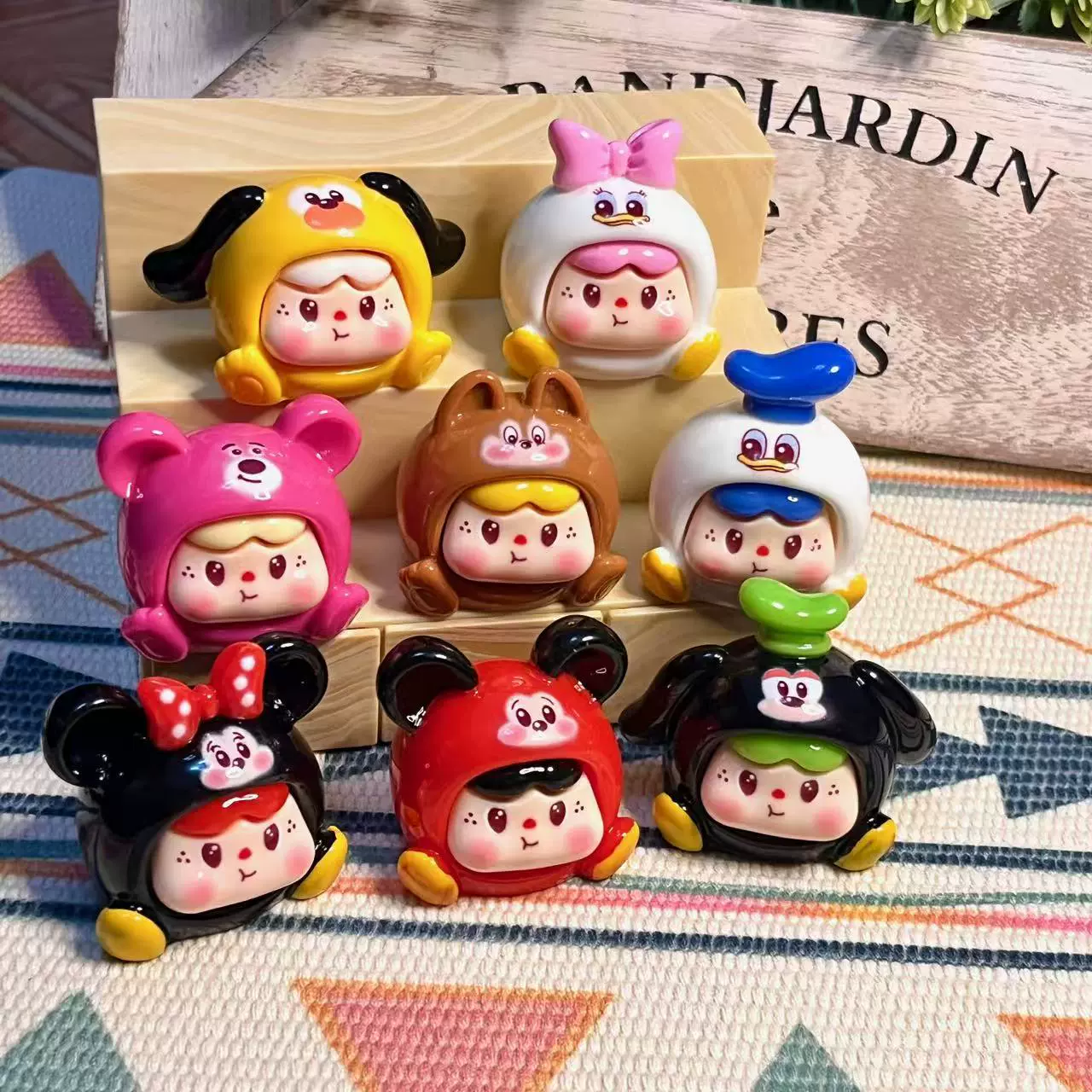 卡通萌粒树脂摆件实色迪迪饱饱DIY饰品配件车载挂件创意装饰摆件
