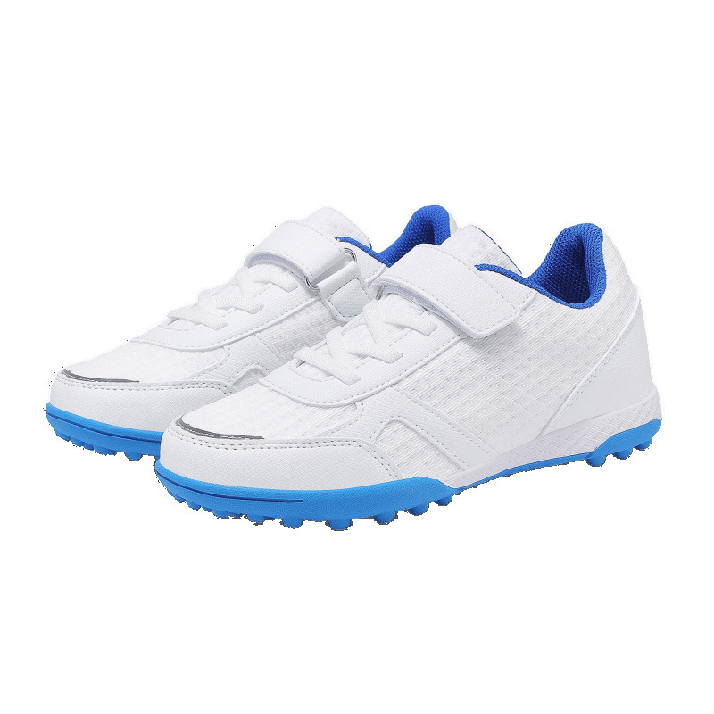 Zapatos de Fútbol Infantil con Velcro de Cuero Sintético, Ligeros y Antideslizantes para Césped