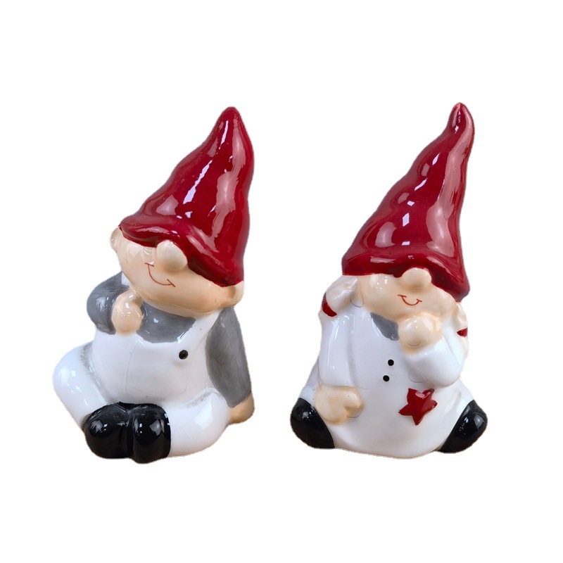 Personalizado transfronterizo nuevo arte de cerámica decoración decoración barba blanca enano patio enano decoración de elfos para el hogar