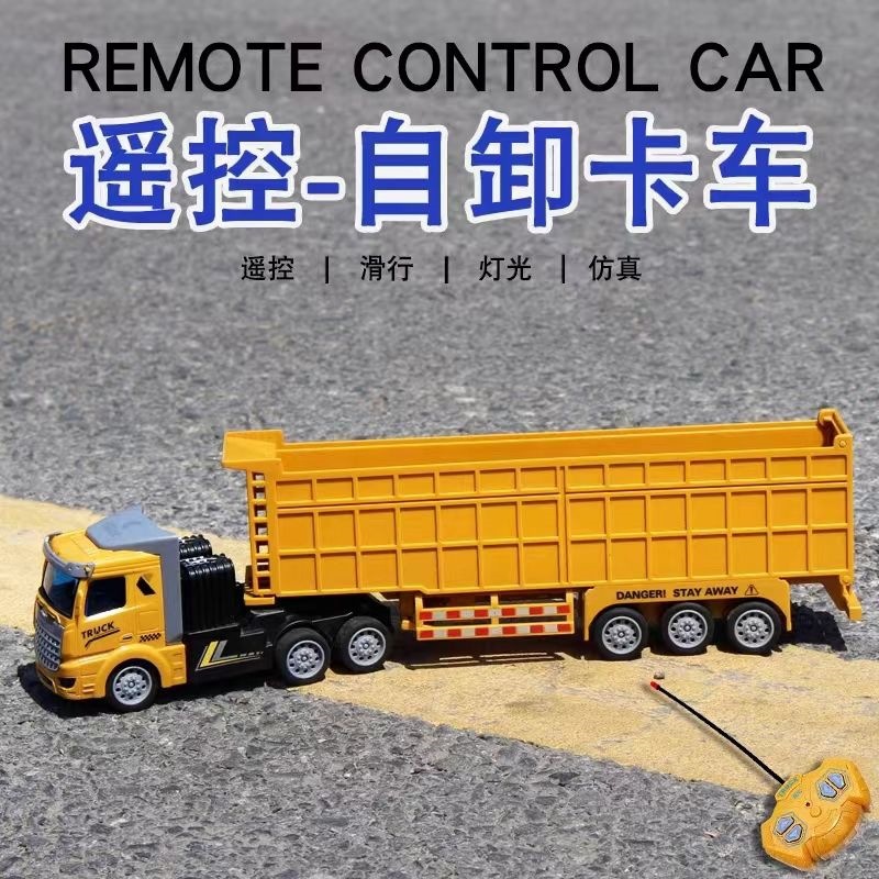 Children's Remote Control Semi-trailer Toy Car Rc Electric Truck...