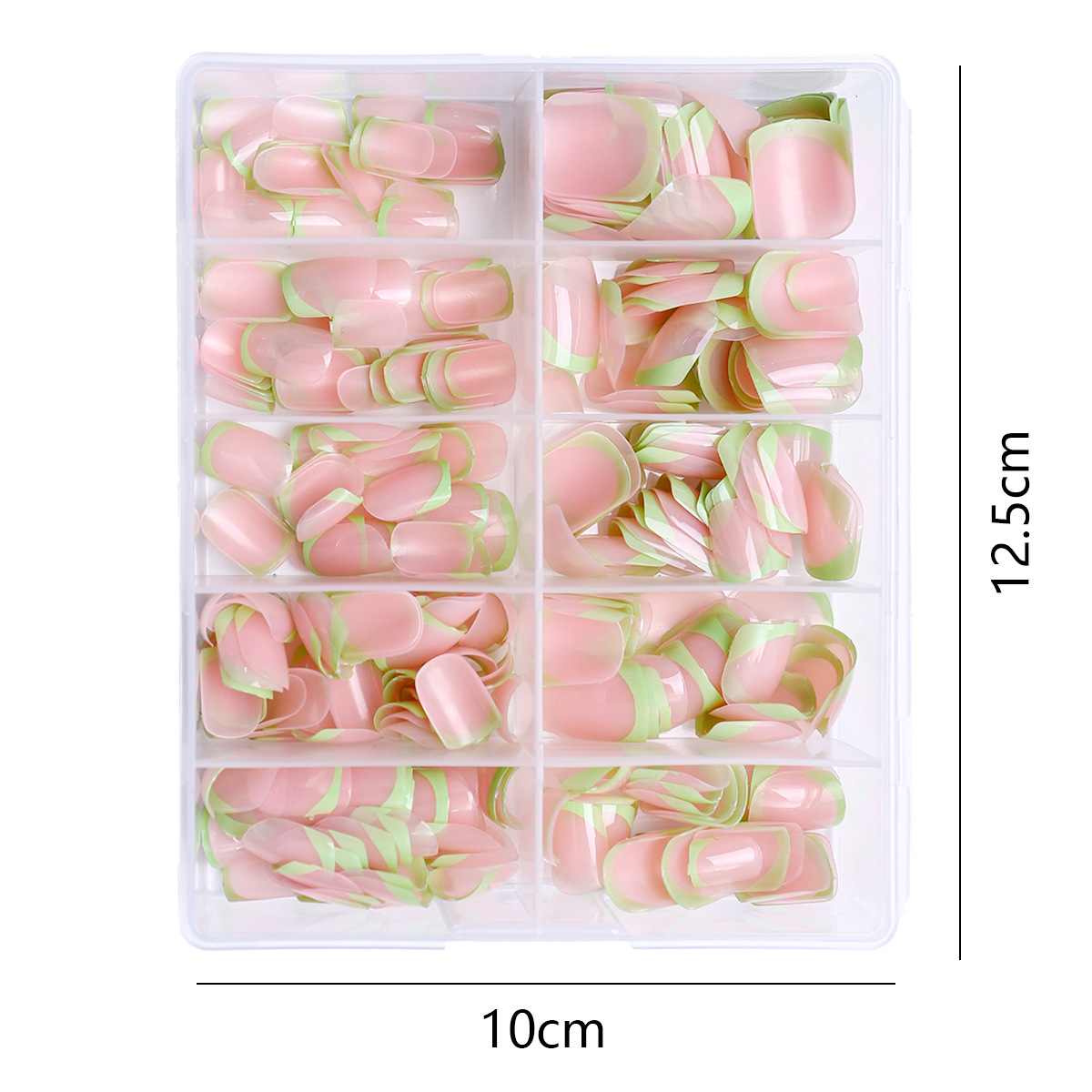 Corto rosa tierno joven verde tierno manicure francés encantador natural dulce ins viento producto acabado manicure falso