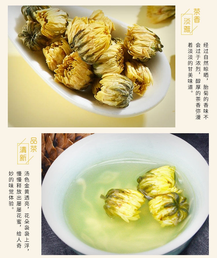 Dried Chrysanthemum Flower Tea Buds Tai Ju Loose Herbal Tea 500g preparation
