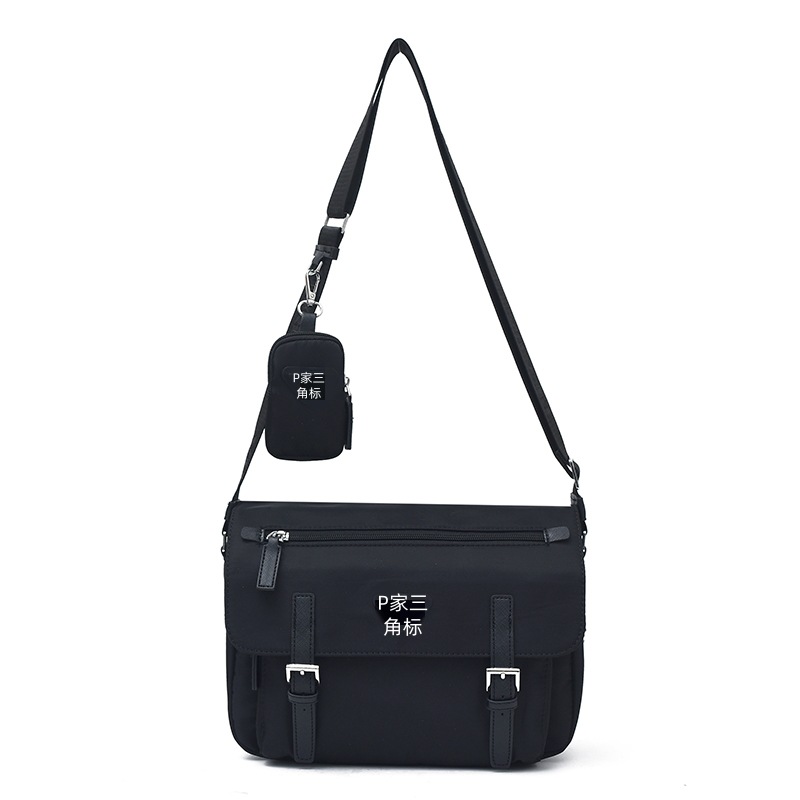 Cross-Border Nylon Unisex Crossbody Bag, Casual, Simple, Large Capacity, Lightweight, Waterproof Nylon