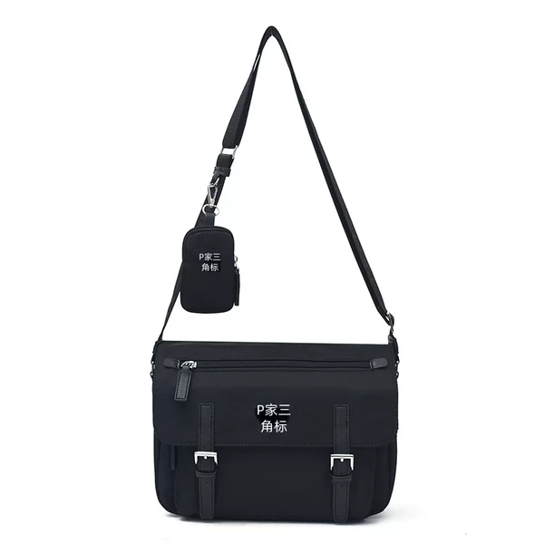 Cross-Border Nylon Unisex Crossbody Bag, Casual, Simple, Large Capacity, Lightweight, Waterproof Nylon