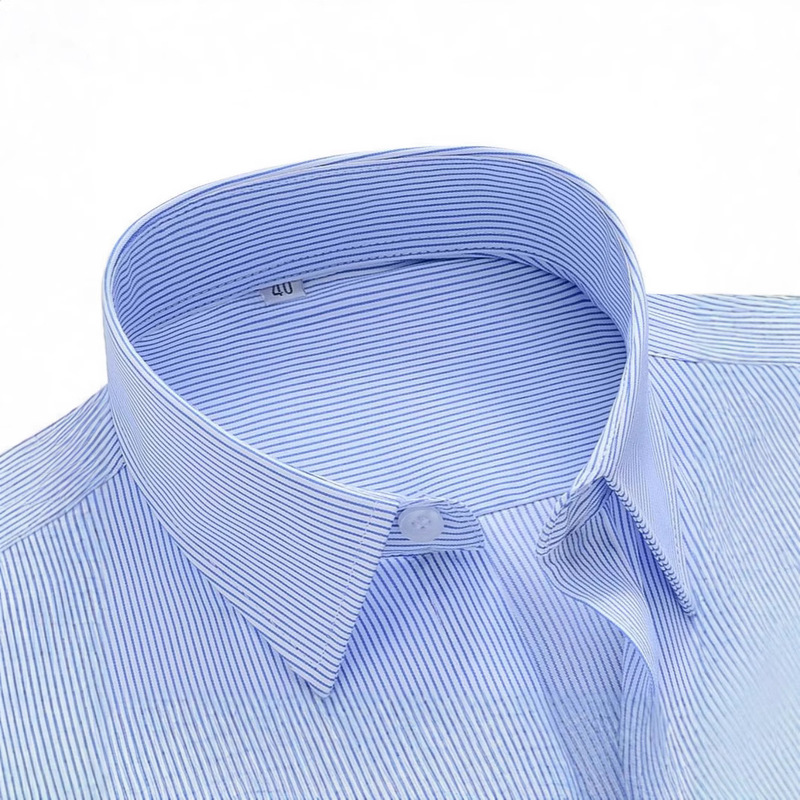 Spring and Summer New Men's Newlywed Striped Shirts, Anti-Wrinkle, Wear-Resistant, Versatile and Easy-Care Shirts, High-End Business Work Clothes