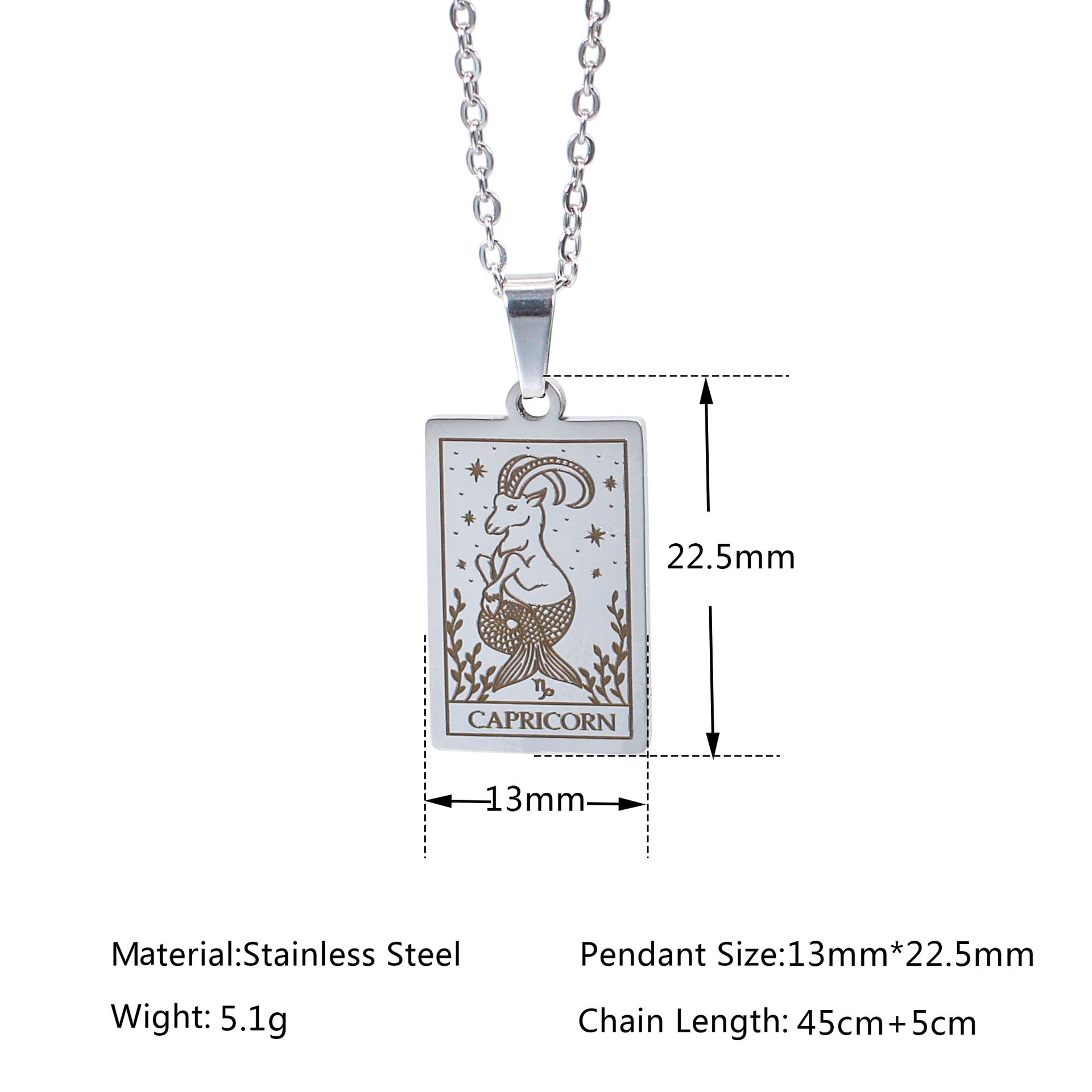 Simple Style Constellation Stainless Steel Plating Necklace display picture 1