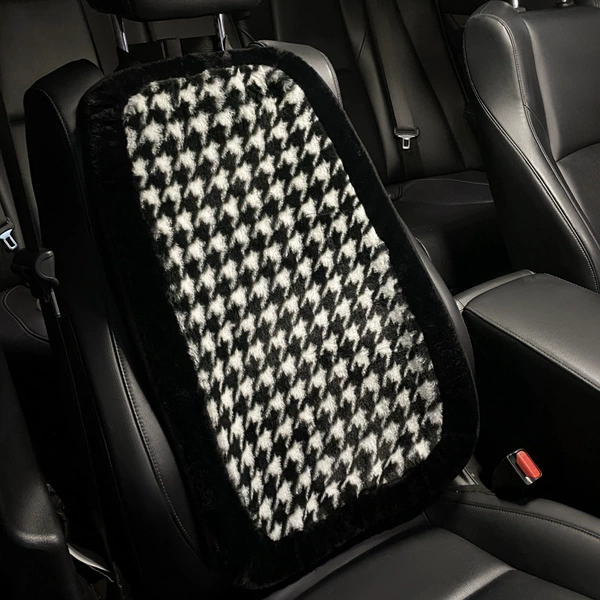 Plush black edge houndstooth--back leaflet