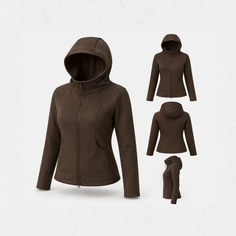 Yoga Jacket, Oli Fleece Lined Hooded Sweatshirt, New Autumn/Winter Slim Fit Waist-Cinching Fitness Yoga Cardigan Jacket Yoga Jacket, Oli Fleece Lined Hooded Sweatshirt, New Autumn/Winter Slim Fit Waist-Cinching Fitness Yoga Cardigan Jacket