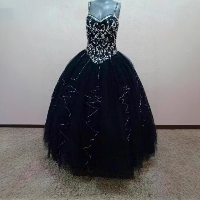 Vestido de Princesa Cielo Estrellado Negro 2026 Verano Sencillo y Elegante para Estudiantes, Exámenes de Arte, Ceremonias de Adultos, Anfitrionas y Concursos.