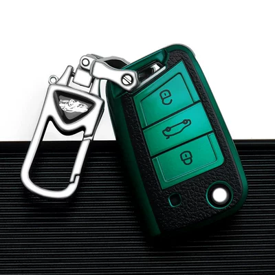 Car key bag Jetta polo Tiguan Cool - volkswagen-b-folding-3-key-emerald-single-shell-upgrade-anti-loss-metal-buckle