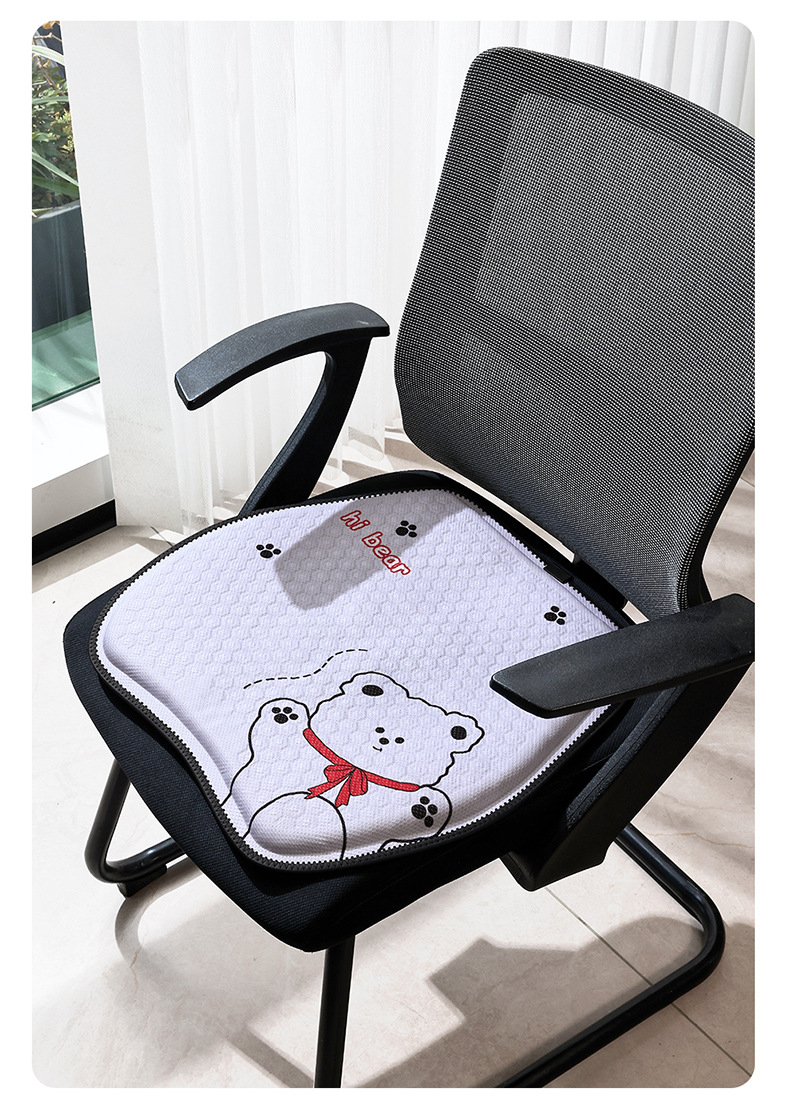 Factory direct summer cartoon honeycomb gel car seat cushion ice cushion office seat cushion breathable silicone cold cushion