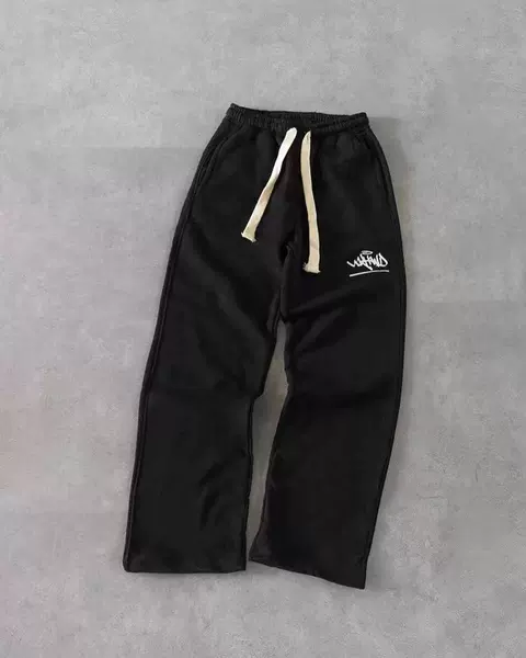 Black white trousers, drawstring