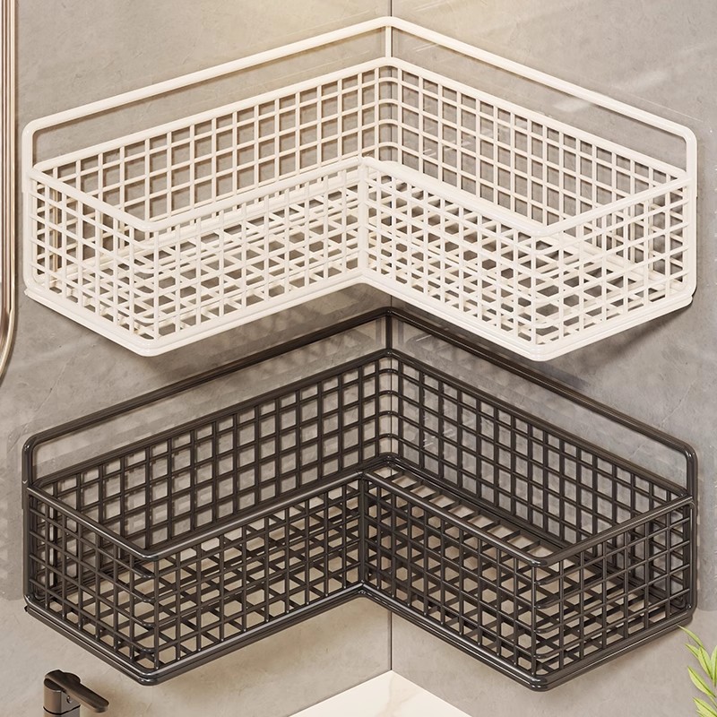 Bathroom Storage Rack Washstand Corner Triangle Hanging Rack Wall-Mounted Cosmetics Punch-Free Multifunctional Storage Organizer