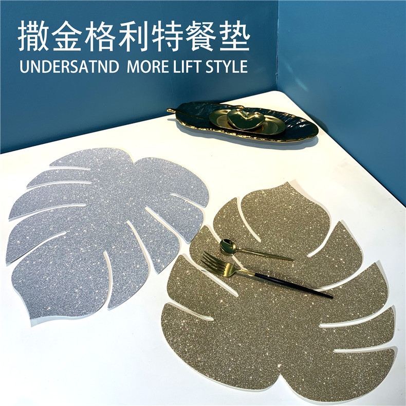圣诞闪亮烫金洒金餐垫防水防油桌垫隔热垫防尘垫杯垫碗垫装饰画