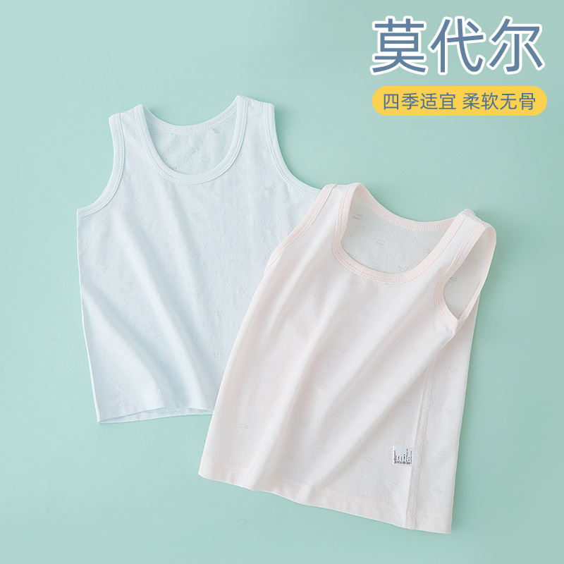 赤ちゃんの赤ちゃんのベスト夏の薄いモデルのモーダルの子供のノースリーブキャミソールの新生児の下の服の赤ちゃん