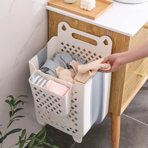Wall-mounted dirty clothes basket, household foldable laundry basket storage large storage basket plastic dirty clothes hamper wholesale doll storage bucket