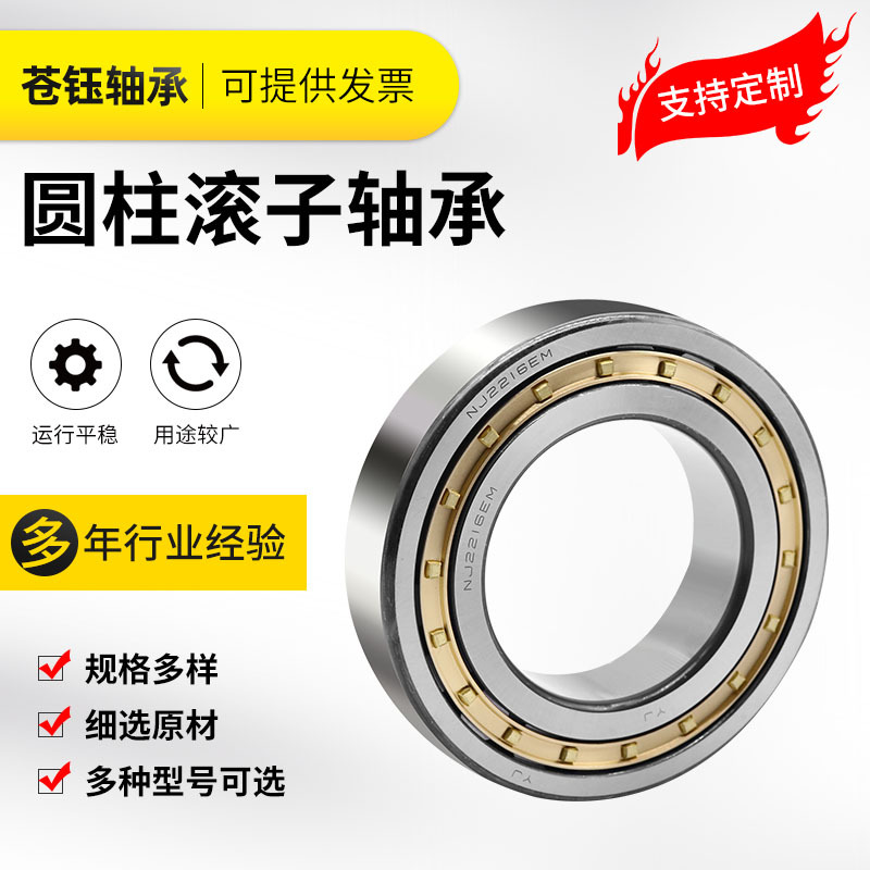 圆柱滚子轴承NU NJ 202 203 204 205 206EM M 机械主轴配套轴X20