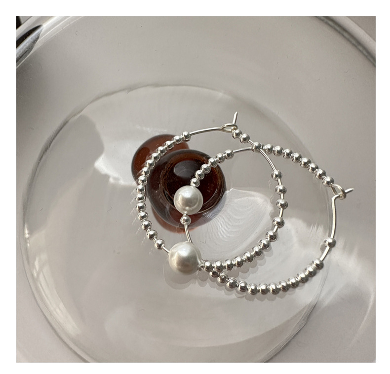 1 Par Plata De Ley 925 Ronda Pendientes De Aro display picture 1